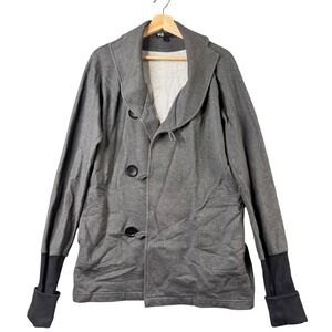 Y-3 Yohji Yamamoto Adidas Gray Double Breasted Shawl Collar Jacket Mens M O53646